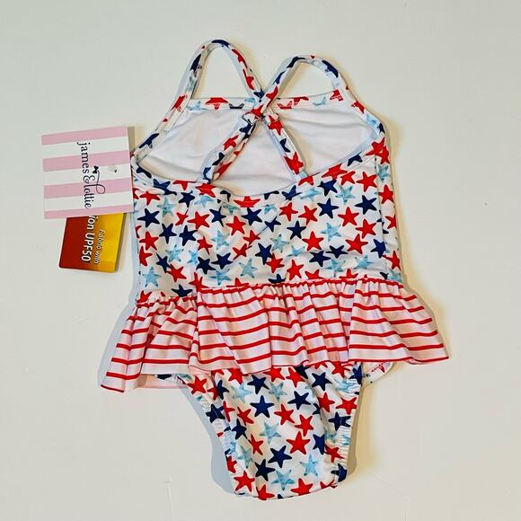 NWT James & Lottie 24M Stars and Stripes Lainey One Piece Swimsuit - Picture 3 of 5